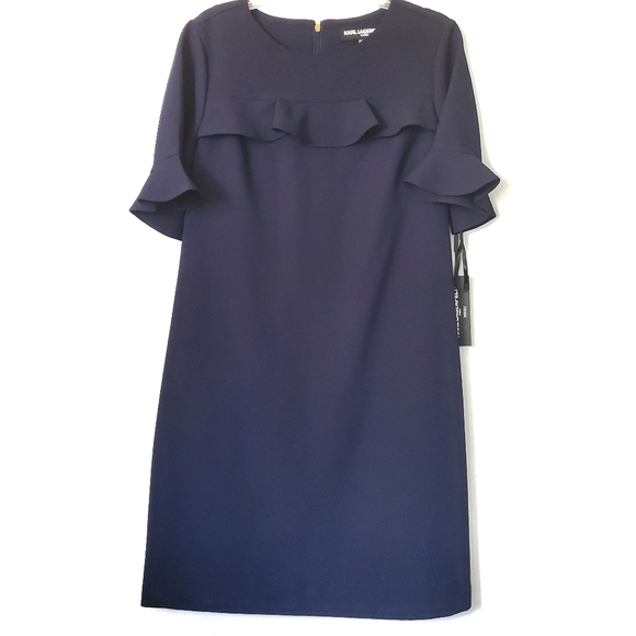 Karl Lagerfeld Dresses & Skirts - NWT Karl Lagerfeld Navy Blue Ruffle Dress